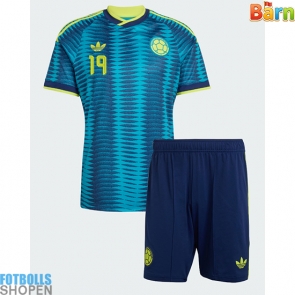 Billiga Colombia Rafael Santos Borre #19 Bortatröja Barn VM 2026 Kortärmad (+ Korta byxor)